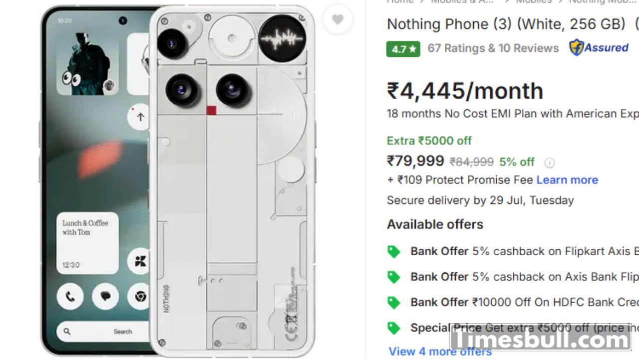 Nothing Phone 3 5G Now Available at Just ₹49,900 Flagship Phone at a Low Price!